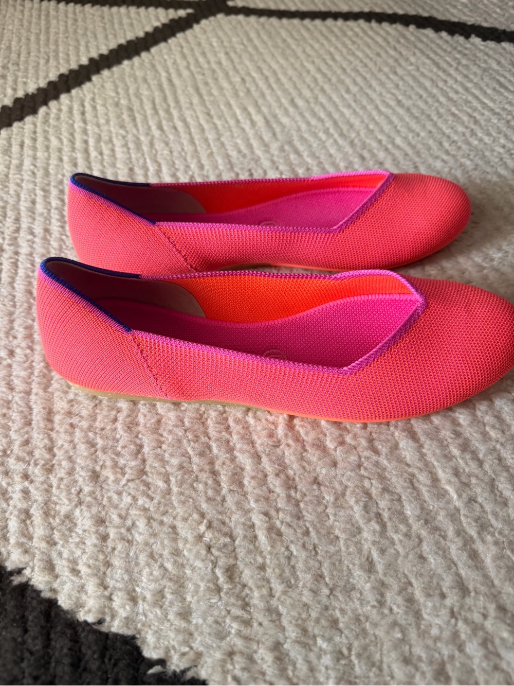 Rothy's Neon Pink Knit Slip-On Flats , EUC - Picture 2 of 4